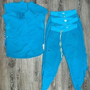 5 set of figs scrub and JAANUU scrub jacket